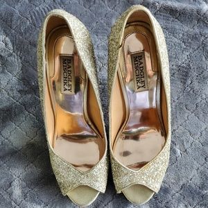 Gold Sparkle Badgley Mischka Heels